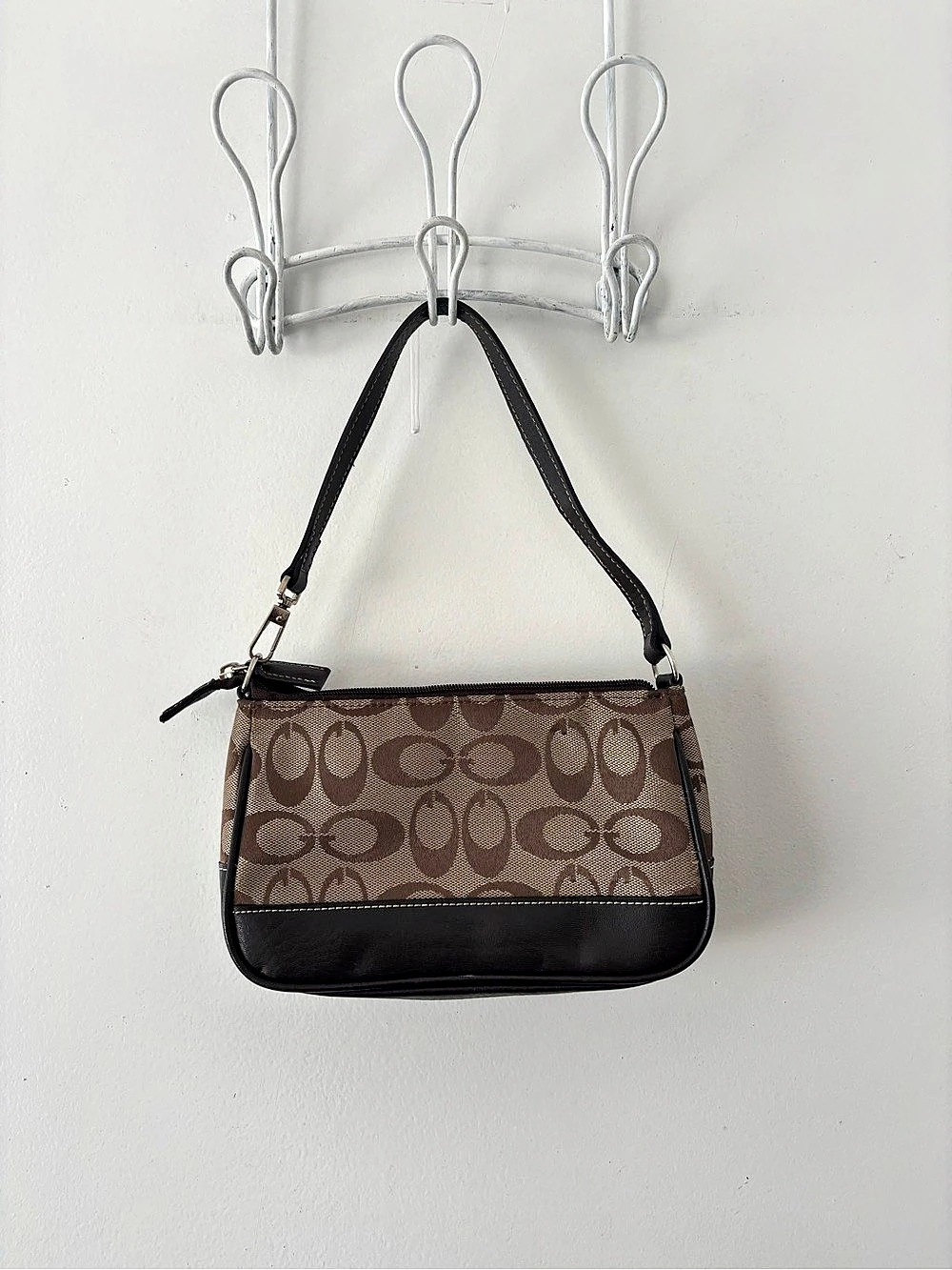 C Signature Mini C Jacquard Demi Hobo Bag Signature Shoulder Bag in Brown